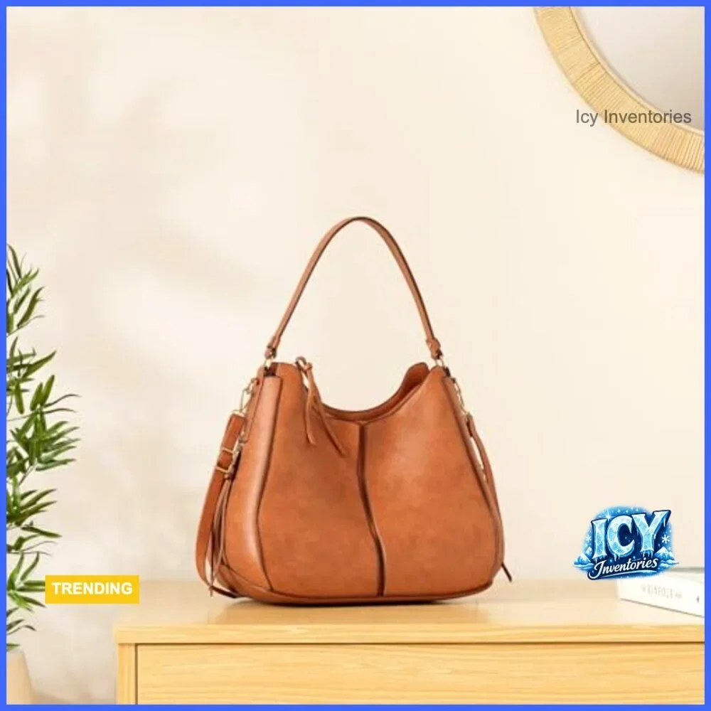 Faux Leather Hobo Crossbody Bag Large Capacity Shoulder Purse